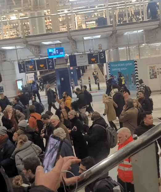 Commuters exiting Liverpool Street on Tuesday evening