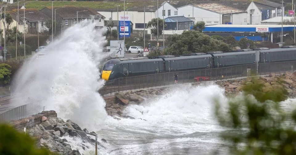 Storm Darragh is whipping up waves on the Cornish coast