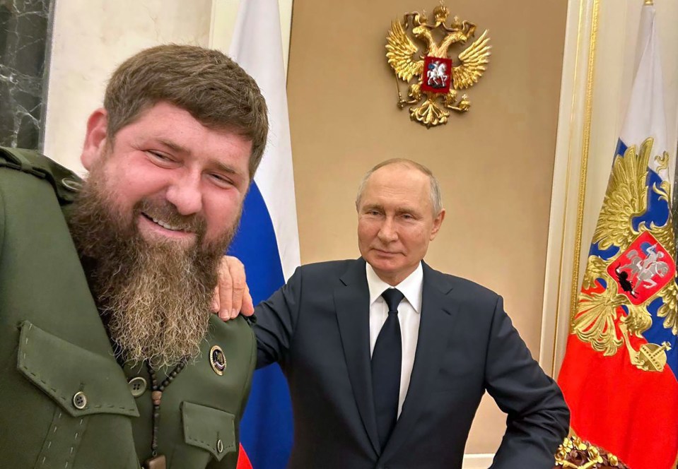 Ramzan Kadyrov with Putin last year