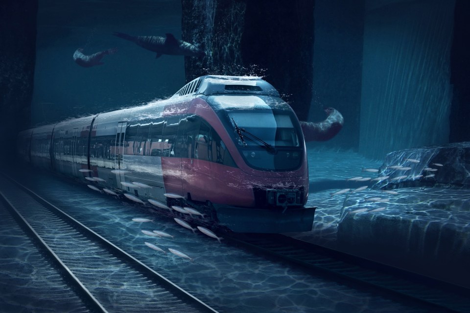 Stock of an underwater train as plans for potential transatlantic travel have been revealed