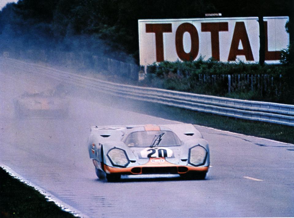 Steve McQueen driving the iconic car in Hollywood blockbuster Le Mans back in 1971