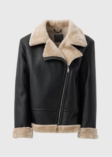 Matalan’s black aviator jacket, for £31.50