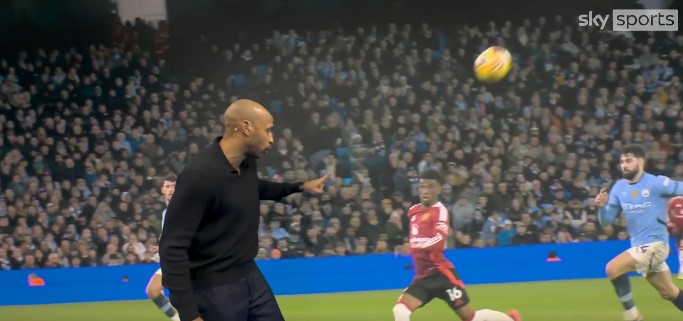 Thierry Henry spotted Amad turning to look at where the ball would bounce