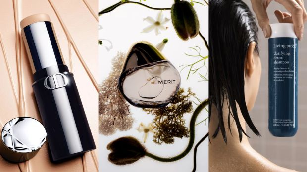 Best beauty products of the year: foundation stick, perfume, and clarifying shampoo.