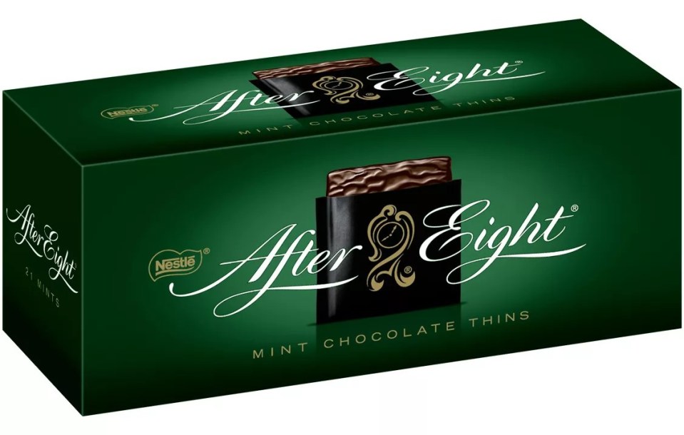 The findings are part of a study by weight loss programme. Pictured: After Eight