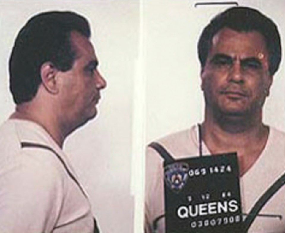 A mugshot of American gangster Gotti following his arrest in Queens, New York City, in the 1980s