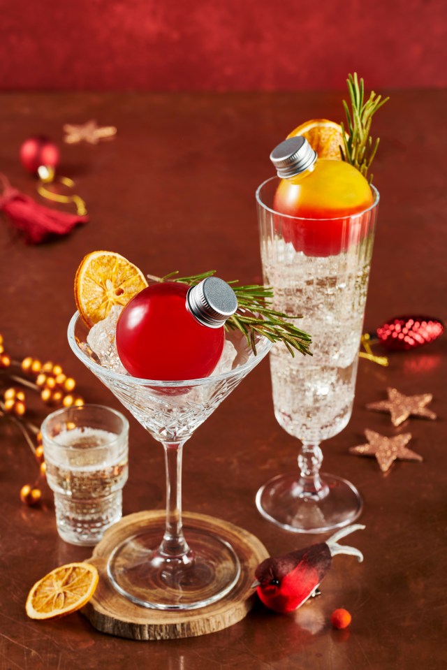 Baubles feature in the drinks range for that extra festive feel