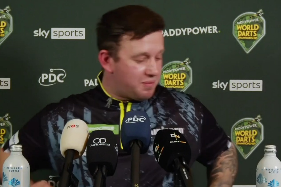 Callan Rydz was in a jokey mood after his 4-0 win over Dimitri van den Bergh