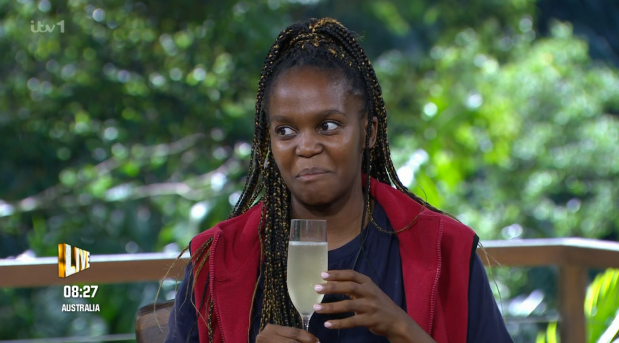 Oti looked emotional as she sipped fizz