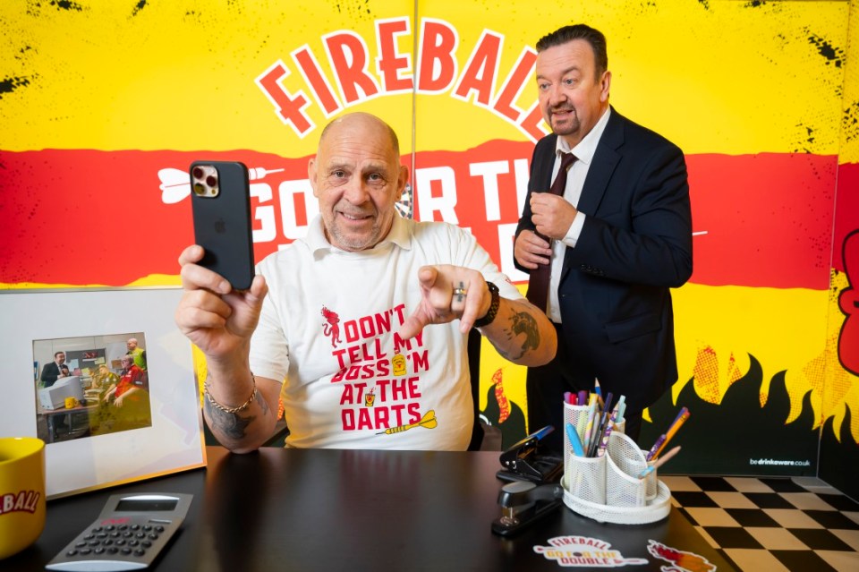 Darts caller Russ Bray and comedic celebrity lookalike Tim Oliver, launched the Fireball Sick Note Service