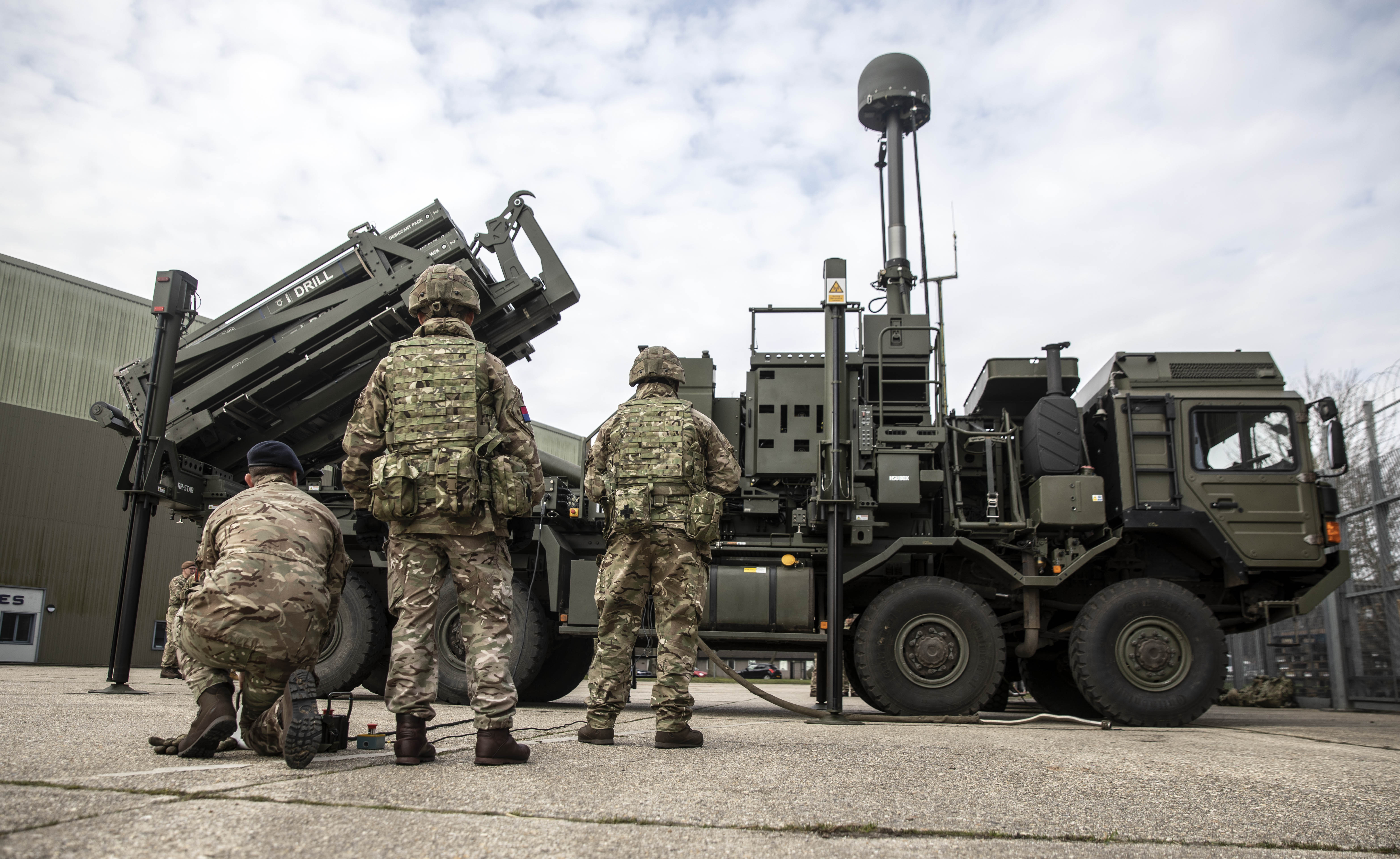 Soldiers with the Sky Sabre anti-aircraft missile system.