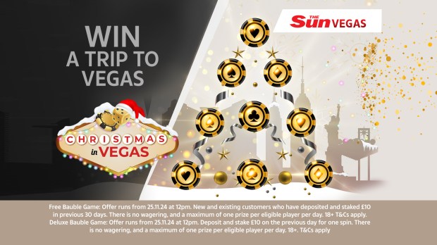 Win a trip to Vegas Christmas promotion.