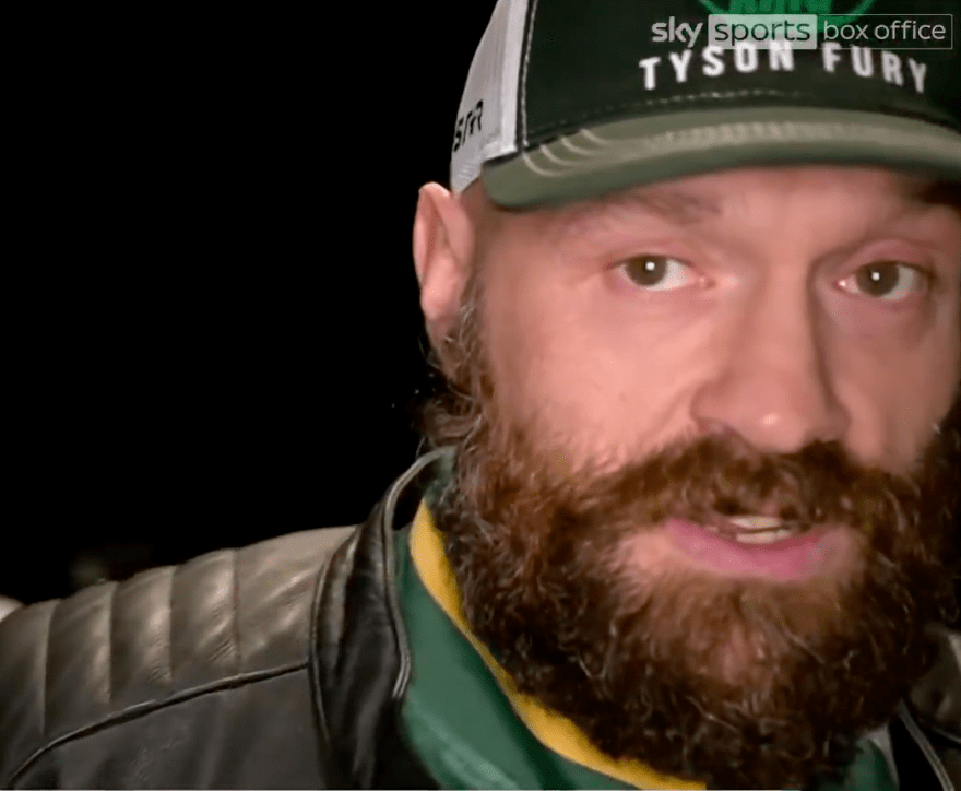 Tyson Fury in a Sky Sports interview.