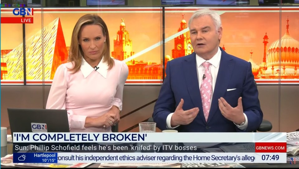 Eamonn Holmes and Isabel Webster discussing Phillip Schofield on GB News.