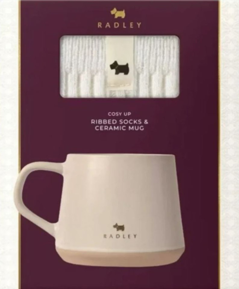 The Radley Cosy Up mug and sock set has been recalled