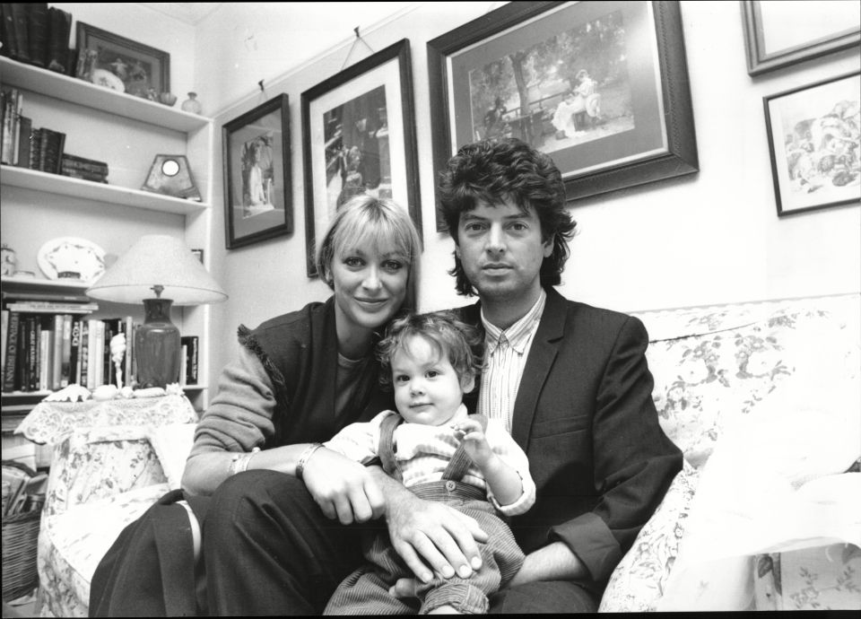 Actress Carol Royle pictured with her son Sam Taran and husband Julian Spear