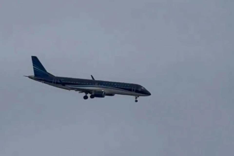 Footage showed the plane descending to the ground