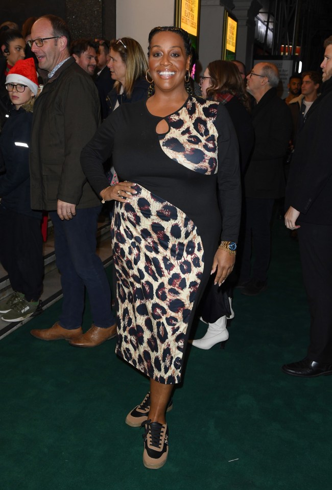 Alison Hammond at the press night for "Robin Hood" at the London Palladium.