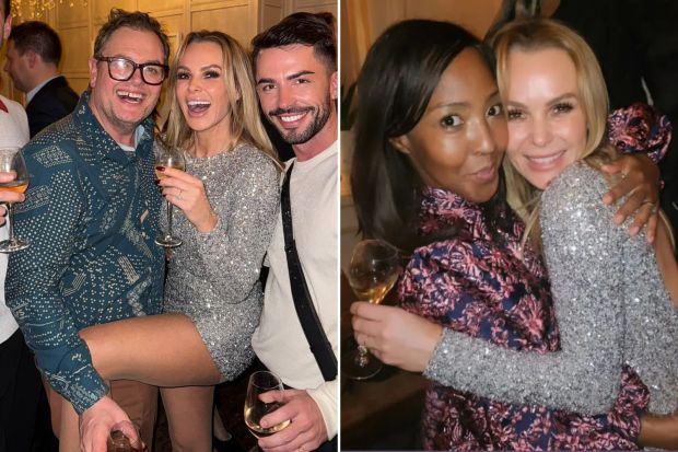 Amanda Holden with friends at a party.