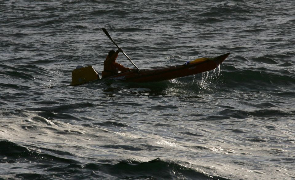 The kayaker was no rookie to the activity as he became the first person to cross the notoriously perilous Bass Strait in 2003