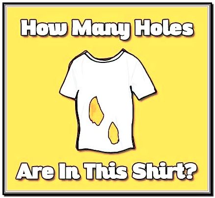 Don't make an easy mistake when counting the holes in this T-shirt