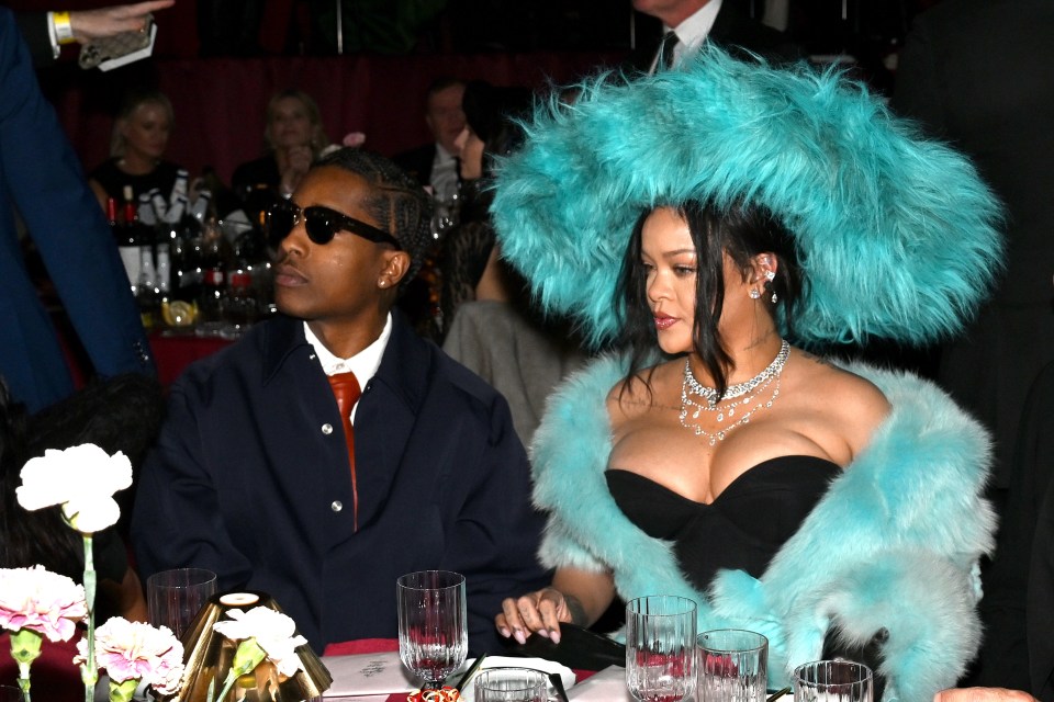 Rihanna and A$ap Rocky were pictured sitting at a table together