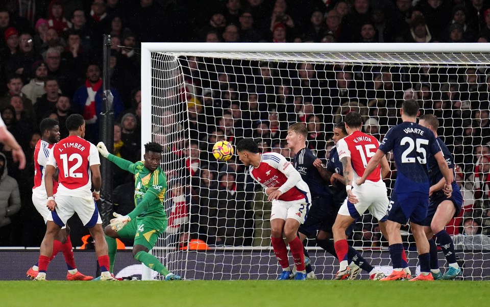 William Saliba wrapped up the three points with the Gunners 22nd set-piece goal since the start of last season