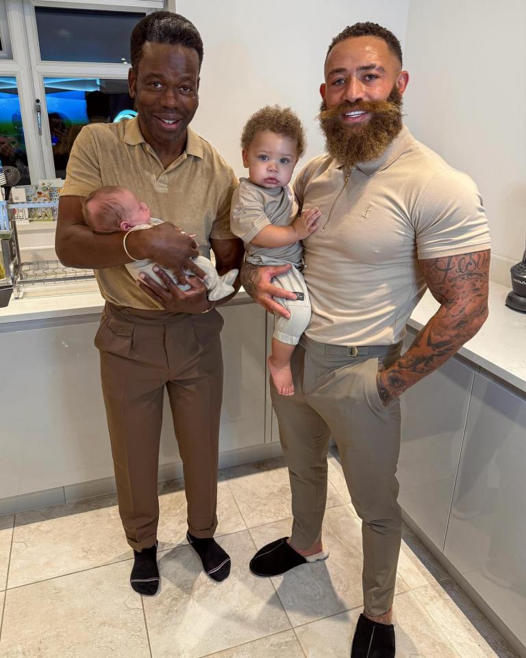 Ashley Cain has posed with his two sons and his dad in a new snap