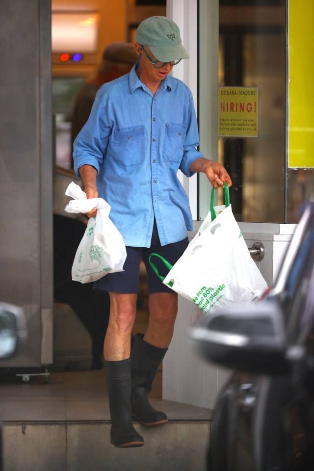 The actor wore some wellington boots for his outing