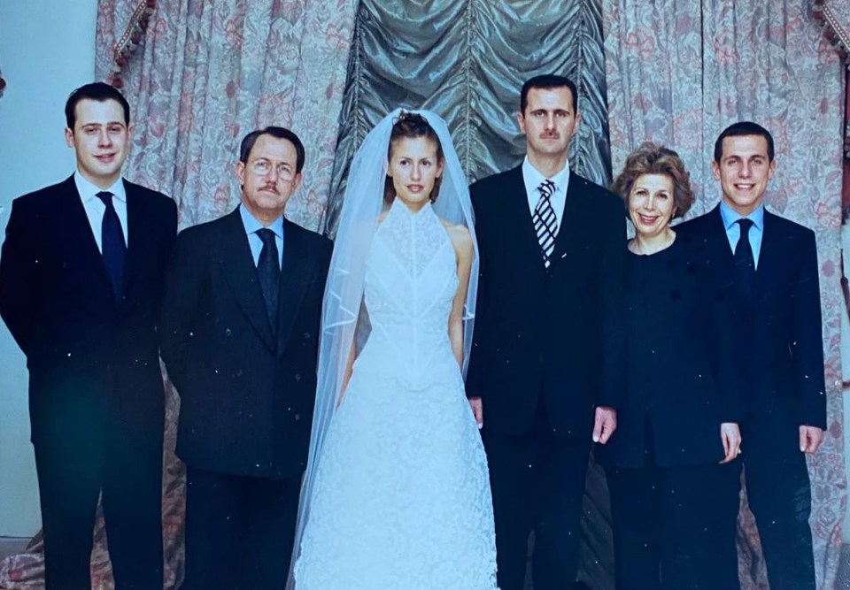 Wedding photo of Bashar al-Assad's family.