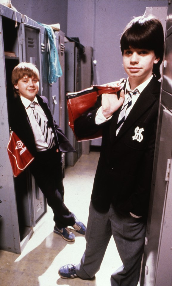 Alford as Grange Hill’s Robbie, left, with George Christopher as Ziggy