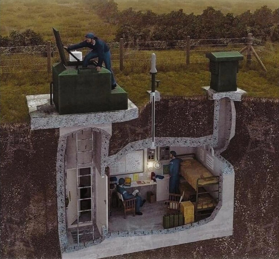 An image shows how the bunker may have looked and operated when it was first built