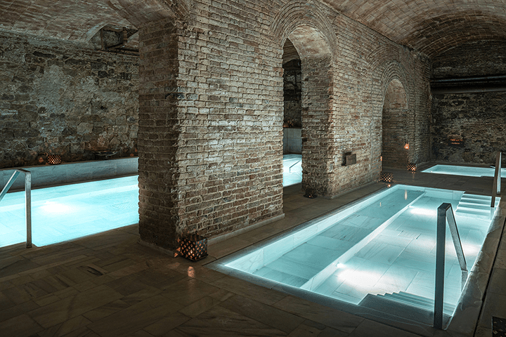 AIRE Ancient Baths London provides several treatments like a Wine Soak where couples soak in red wine for 30 minutes