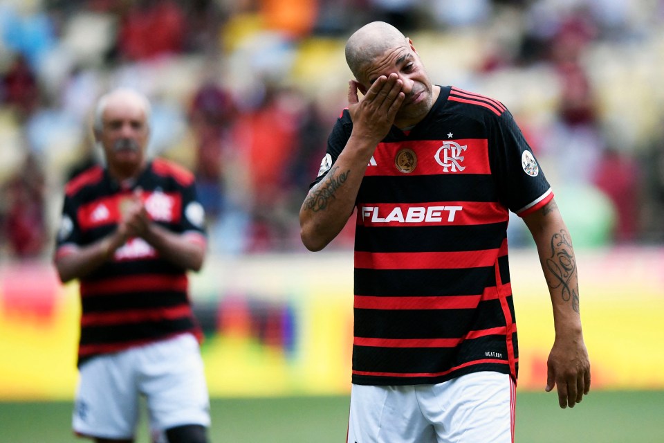 Adriano played for both teams during an emotional farewell