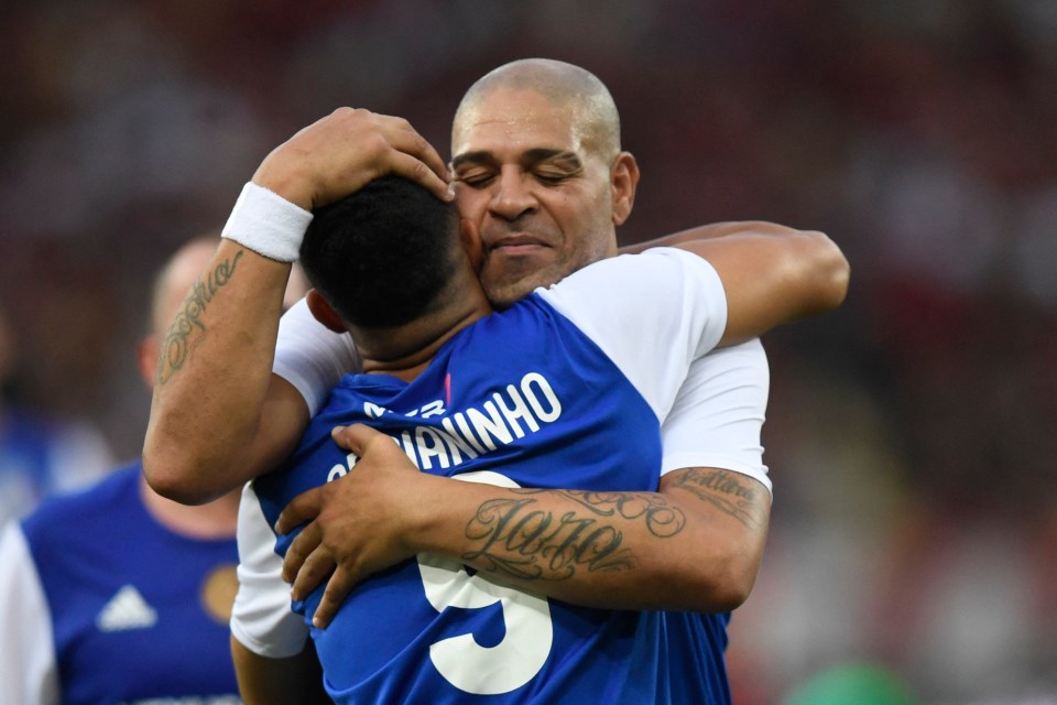 He also played alongside his son Adrianinho