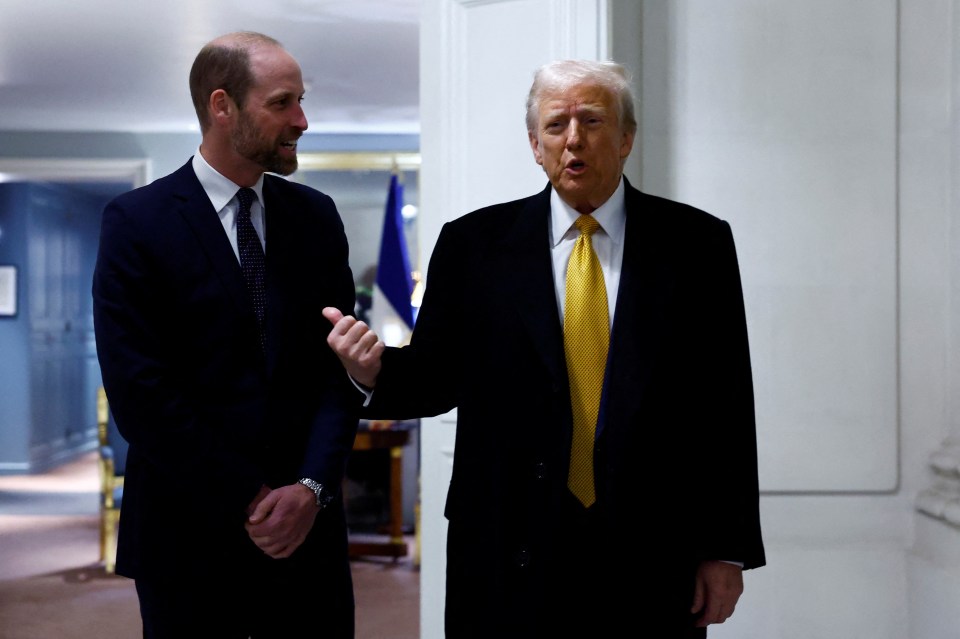 Trump gestured to onlookers and said Prince William is doing a 'fantastic job'