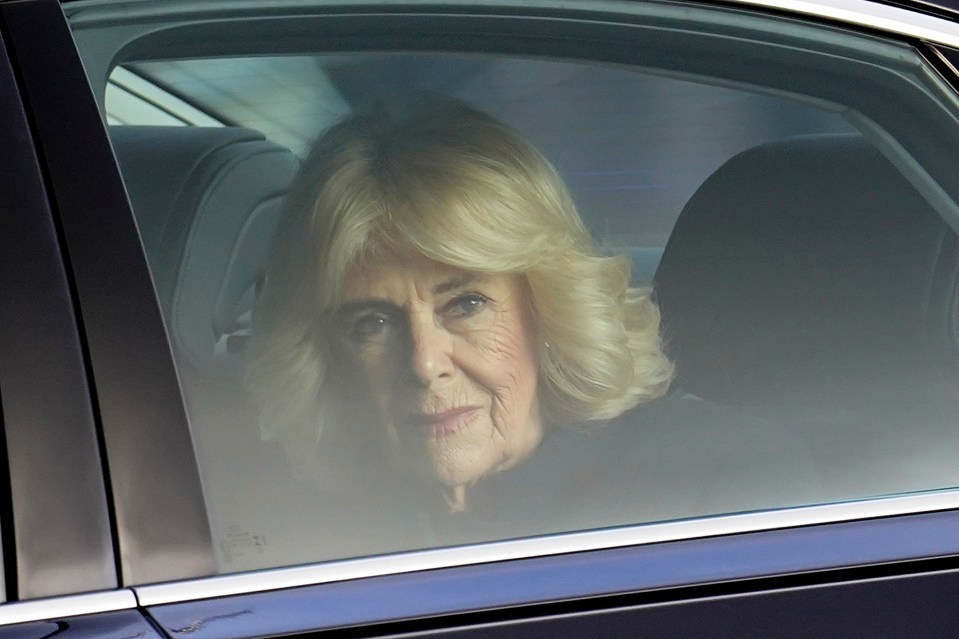 Queen Camilla seen in her car today