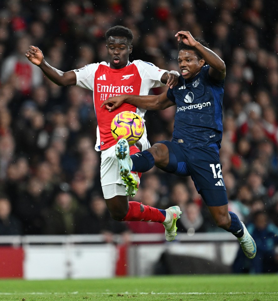 Saka helped Arsenal defeat Manchester United