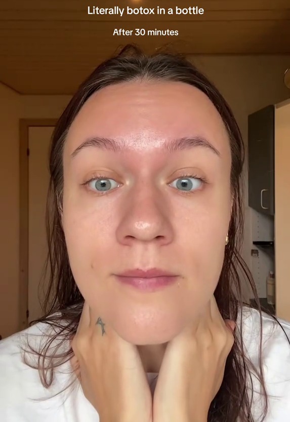 It was clear that there was a big difference in her skin 30 minutes after applying it