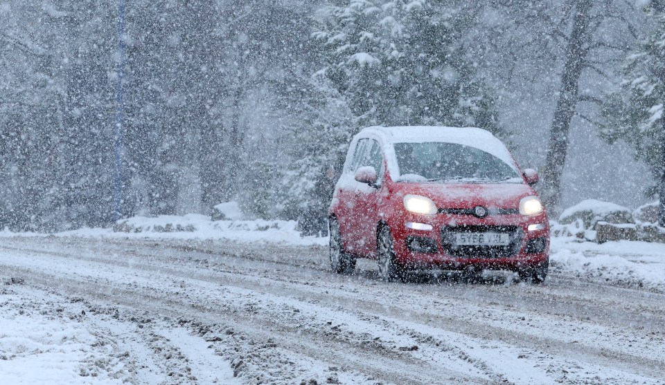 Snowy weather in Scotland last month