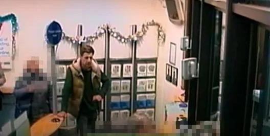 Haunting CCTV footage shows Damion Vernon at a TSB bank branch moments before disappearing