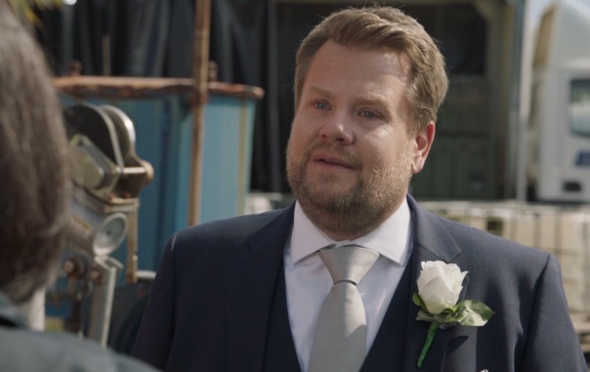 James Corden in a suit.