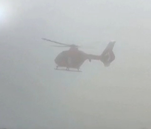 The helicopter left in foggy conditions on Sunday