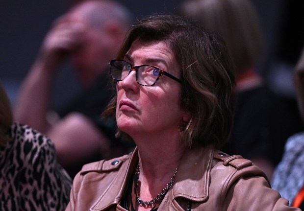 Sue Gray, chief of staff for Britain's Labour Party, at a party conference.