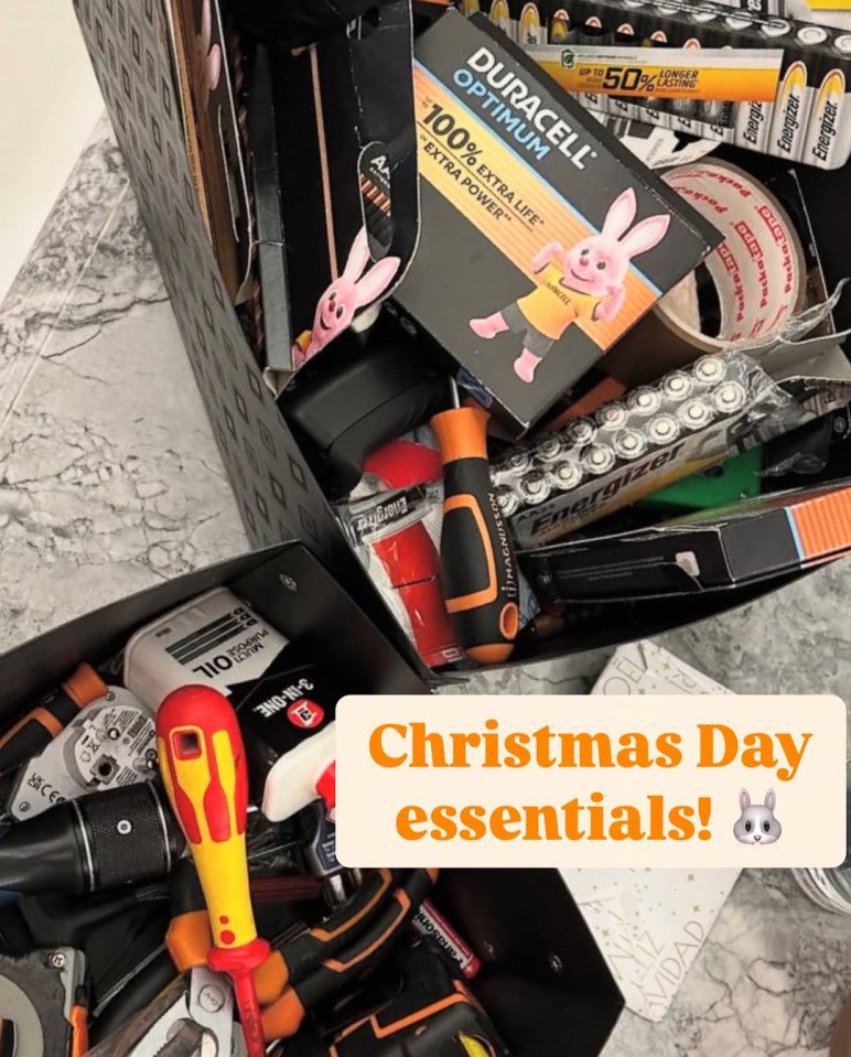 Christine shared a photo of her Christmas day essentials