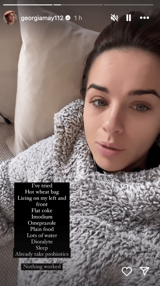 Ex Coronation Street star Georgia May Foote has revealed she hasn't eaten for five days while battling a mystery illness