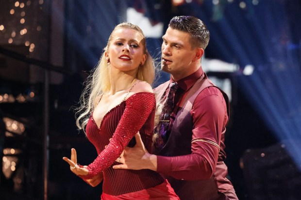 Tasha Ghouri and Aljaz Skorjanec dancing on Strictly Come Dancing.