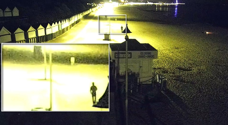 CCTV of a man said to be Saadi walking along promenade on Bournemouth seafront