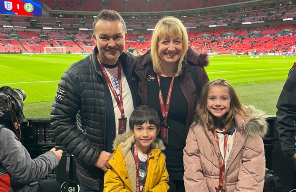 Lee with his family at Wembley