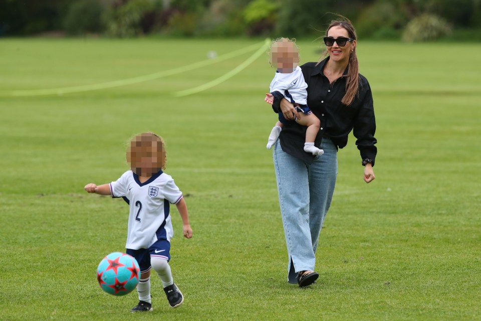 Lauryn Goodman with her two children